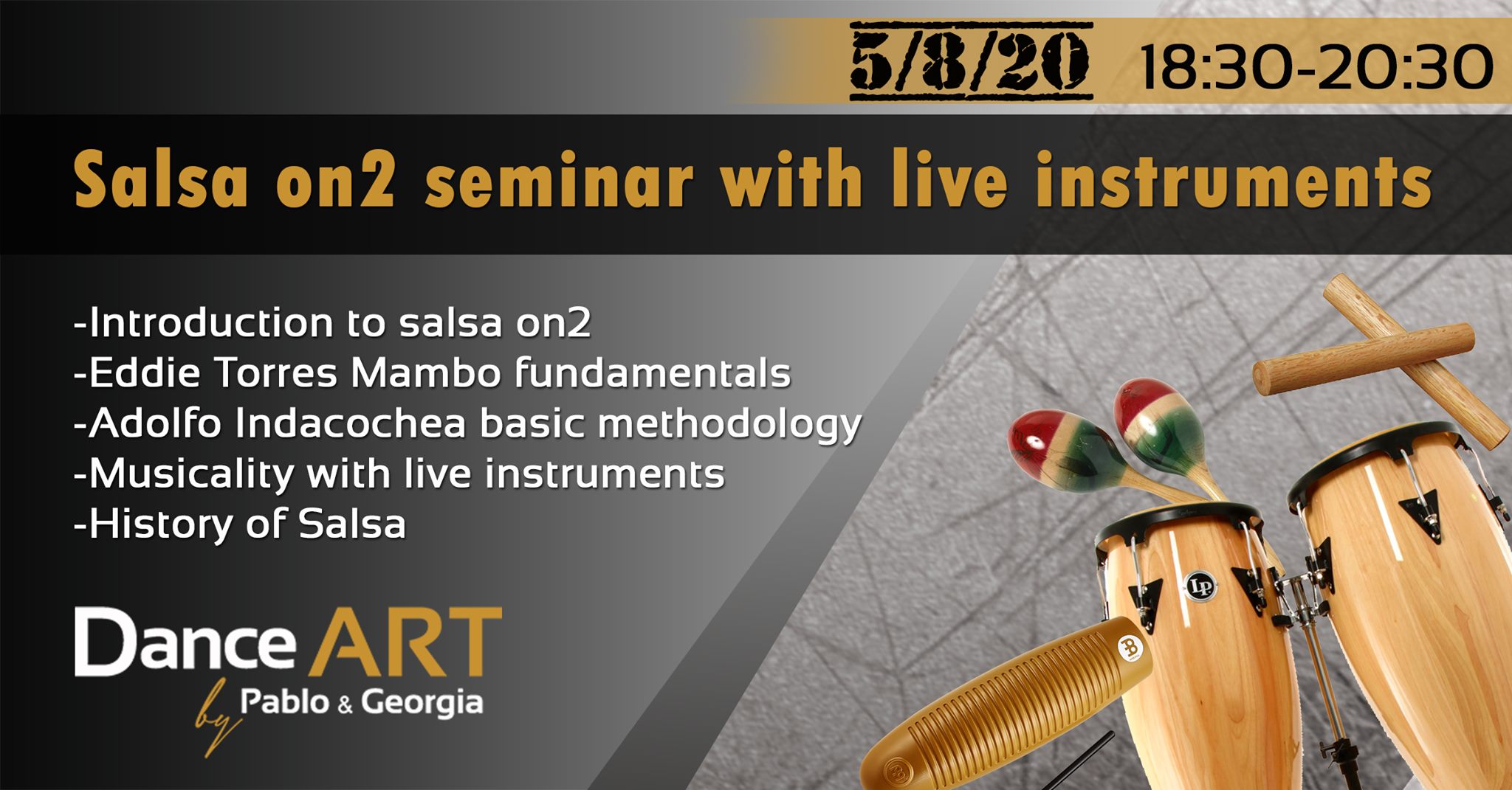 Salsa on2 introduction seminar with live instruments!