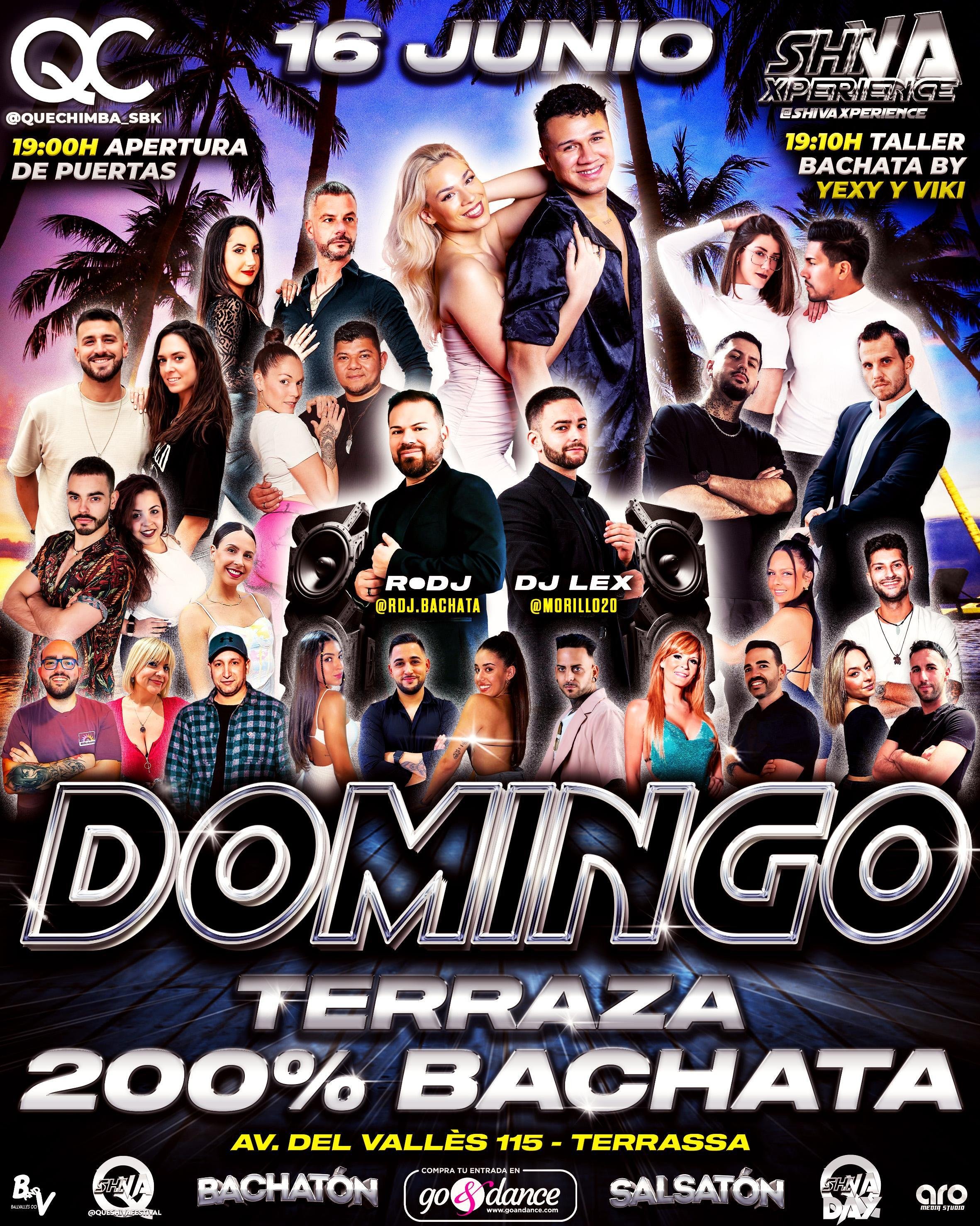 ?? DOMINGO 16 DE JUNIO ?? TERRAZA 200% BACHATA EN QUECHIMBA BY SHIVA XPERIENCE ??