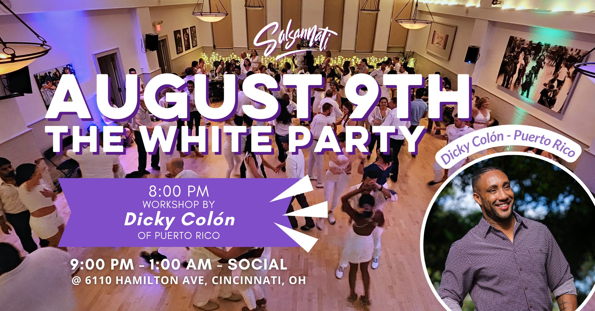 SABOR - THE WHITE PARTY! August 9th Social Dance Party!