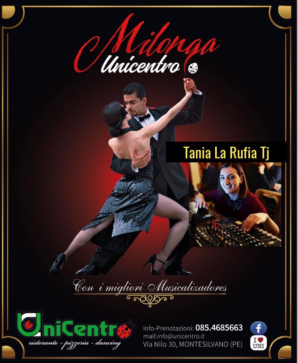Milonga Unicentro - venerdì 8 novembre - Tania La Rufia Tj