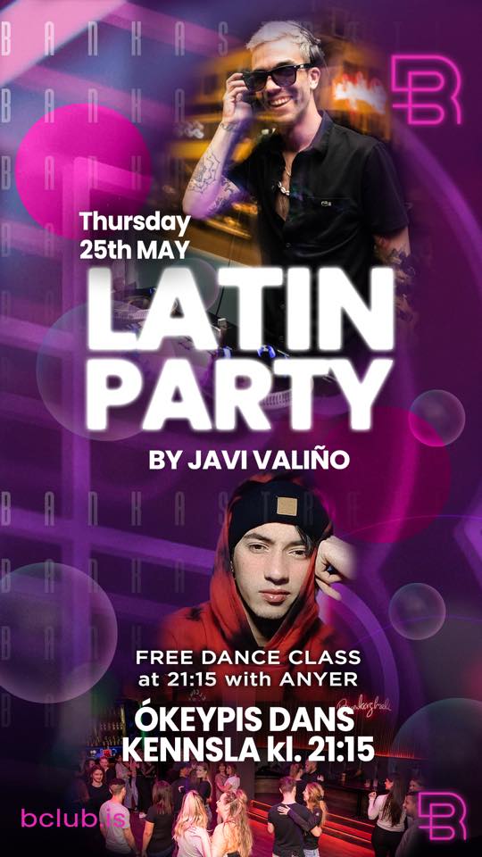 LATIN PARTY ICELAND @ Bankastræti 5 - FREE Dance Class
