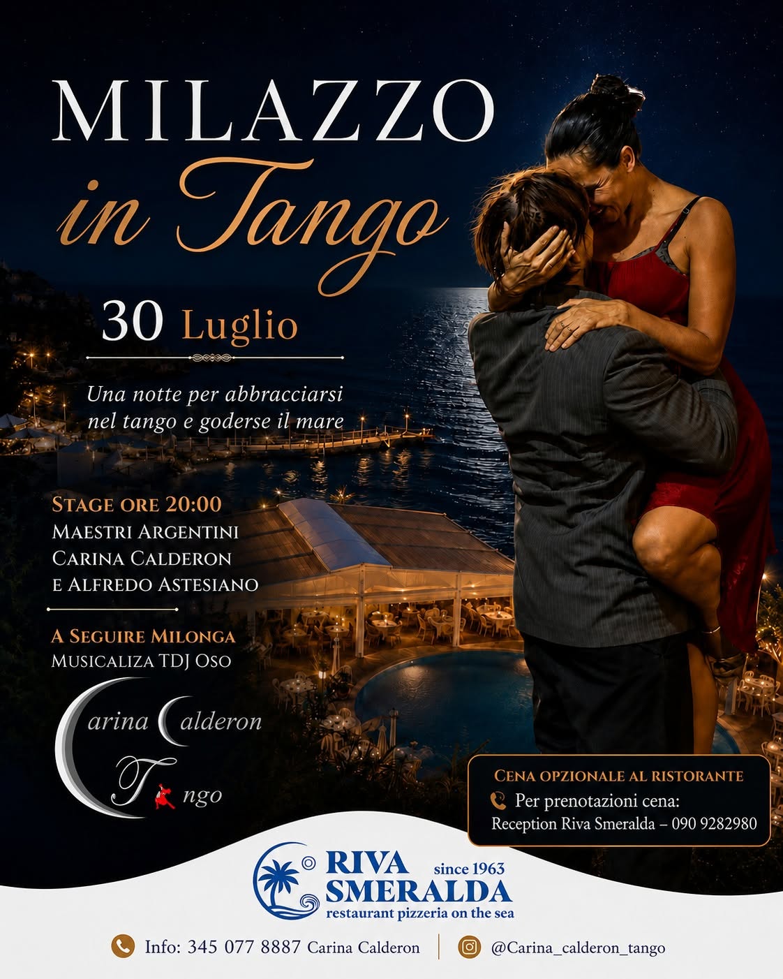β¨ Milazzo in Tango Una notte per abbracciarci nel tango β¨π (Carina Caldeorn e Alfredo Astesiano)