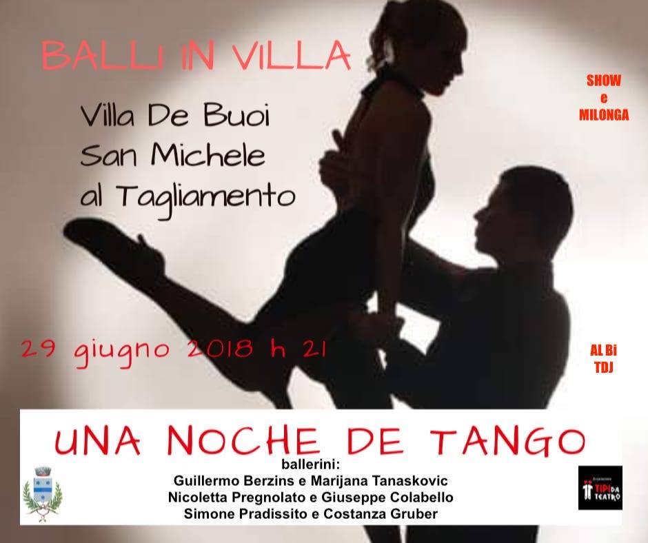 Una Noche de Tango Show+Milonga ingresso Libero - Balli in Villa