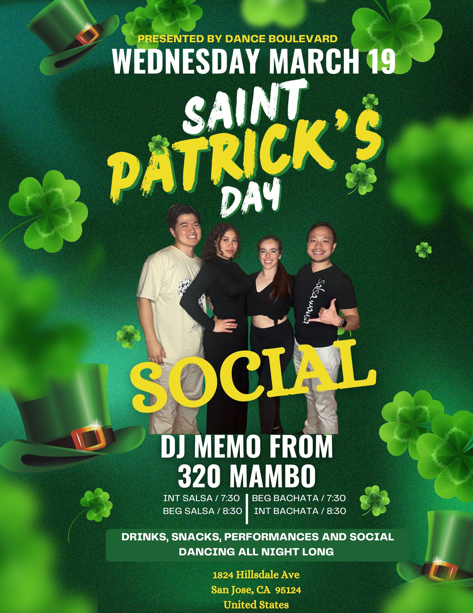 Salsa Bachata Social St. Patty’s Day