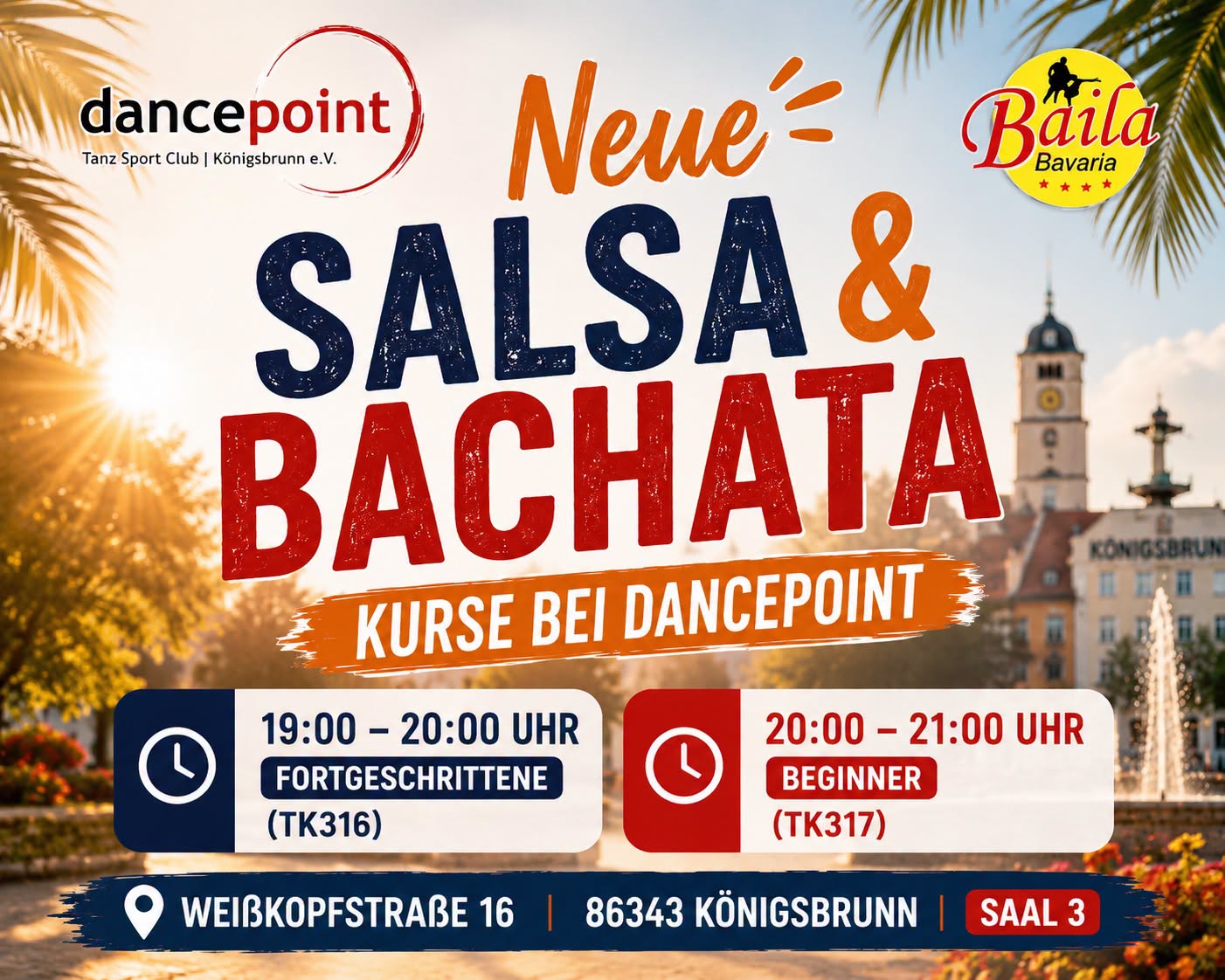💃🕺 Neue Bachata & Salsa Kurse in Königsbrunn! 🌴