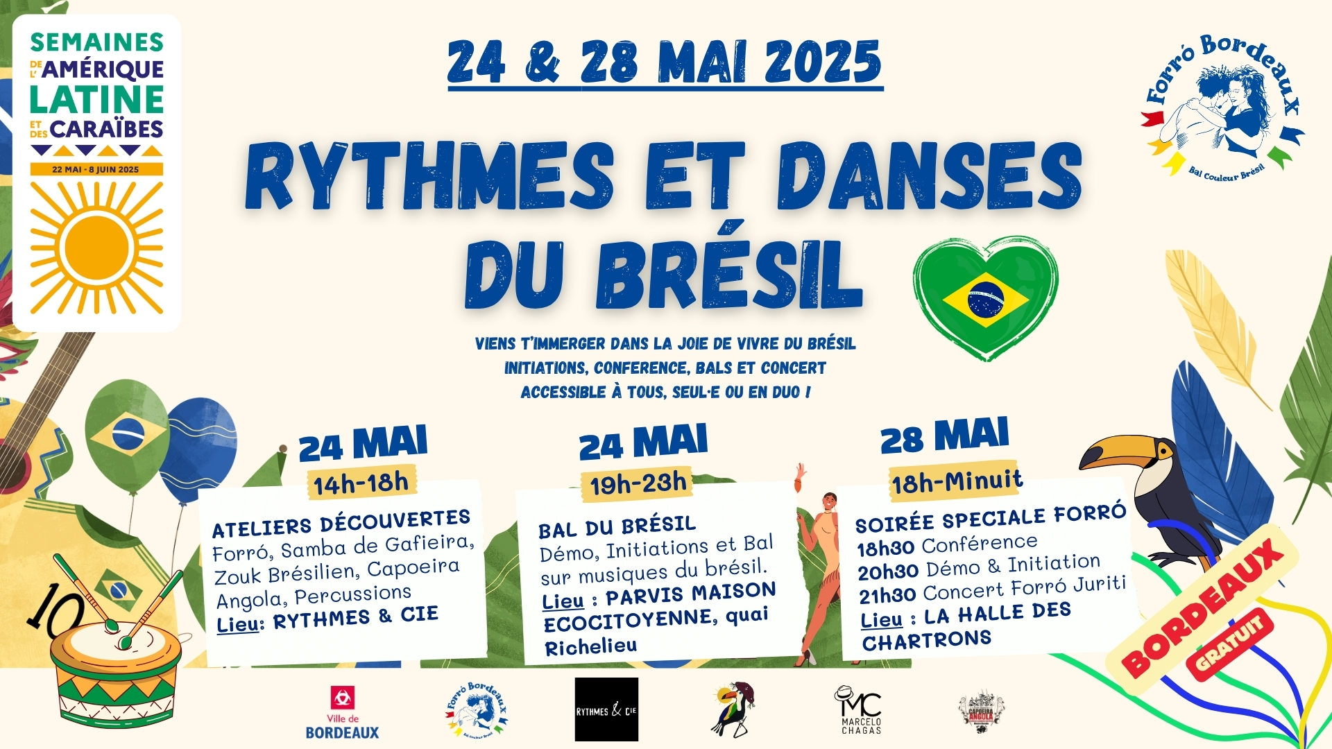☀️🇧🇷 RYTHMES ET DANSES DU BRÉSIL - 24 & 28 MAI 🥰