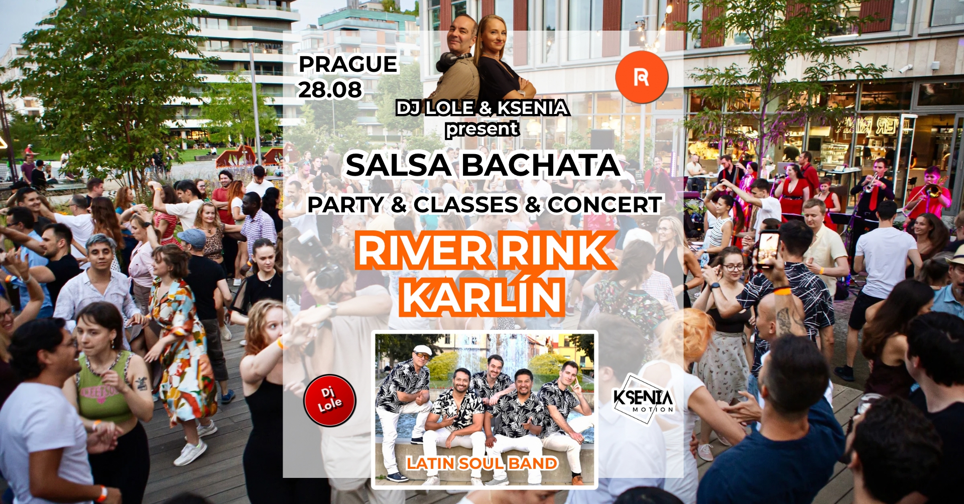 Salsa and bachata open air at River Rink Karlín with LIVE MUSIC ⭐️