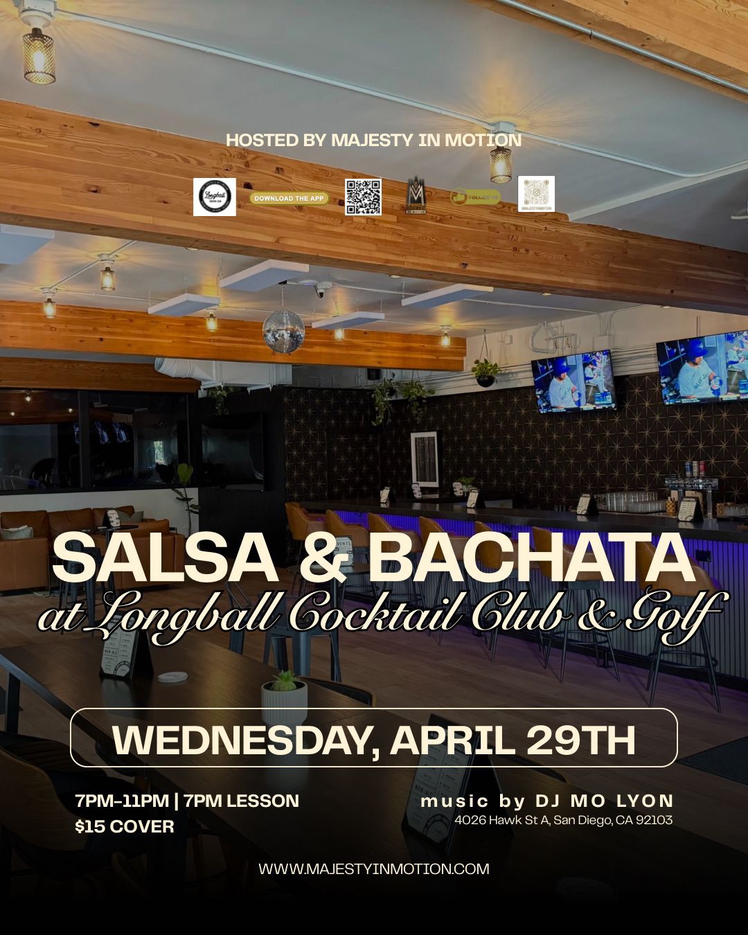 Salsa & Bachata dancing at Longball Cocktail Club