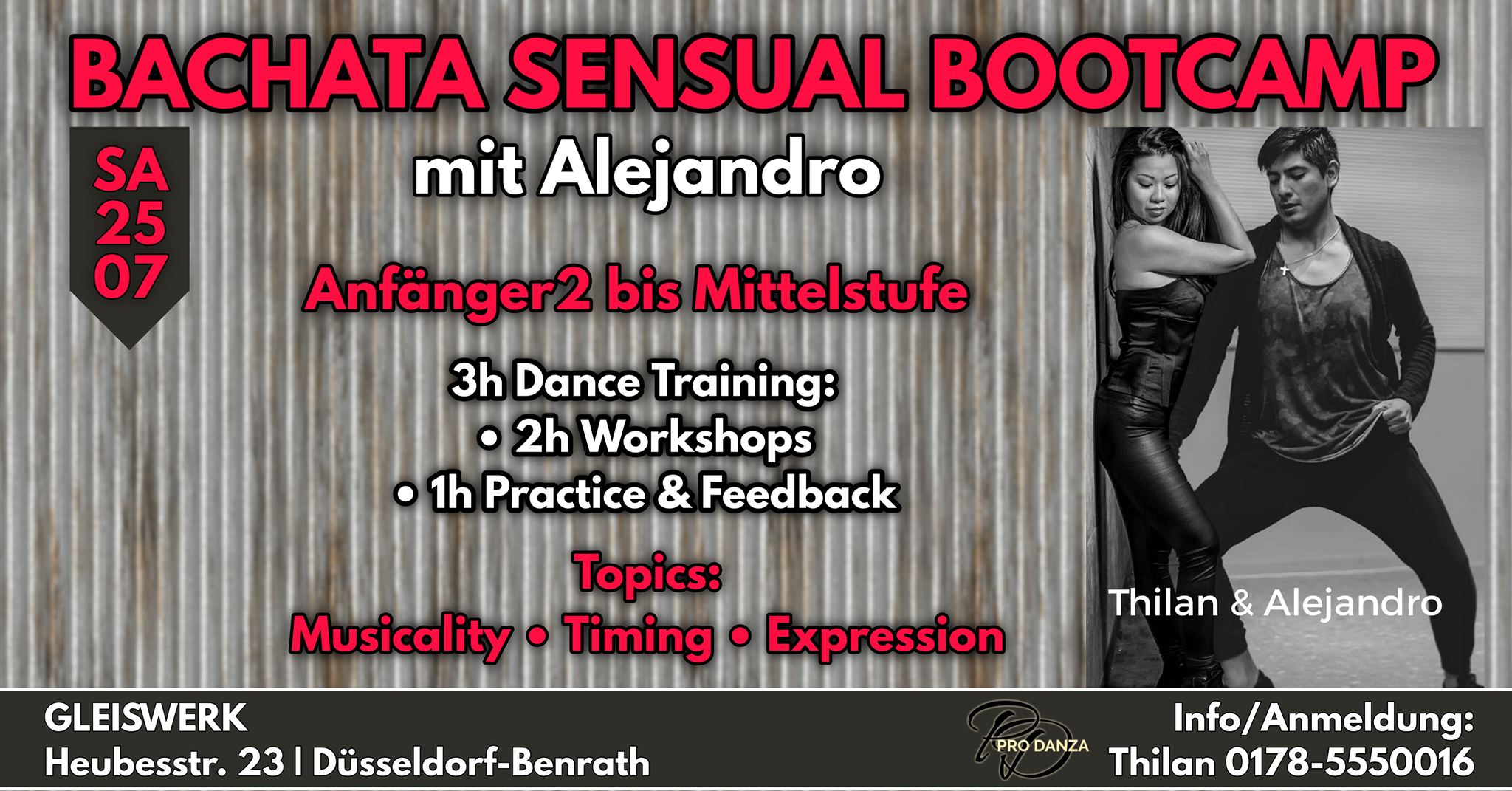 25.07. Bachata Sensual Bootcamp mit Alejandro
