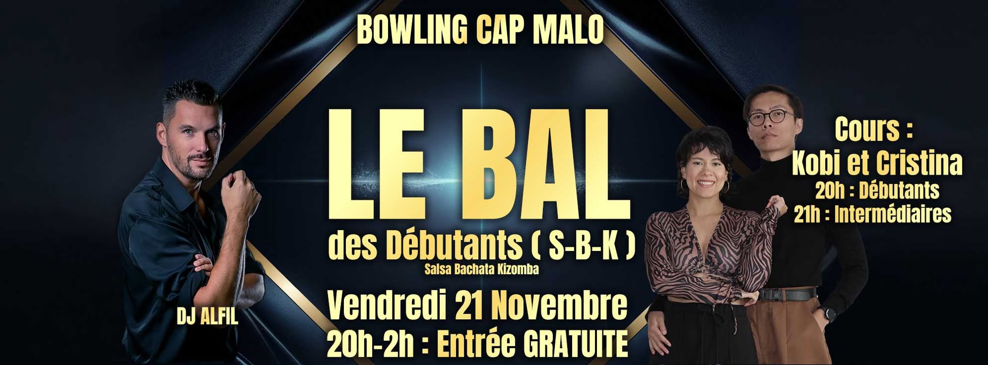Rennes : Le BAL des Débutants S-B-K Cours Kobi & Cristina , Mix DJ ALFIL