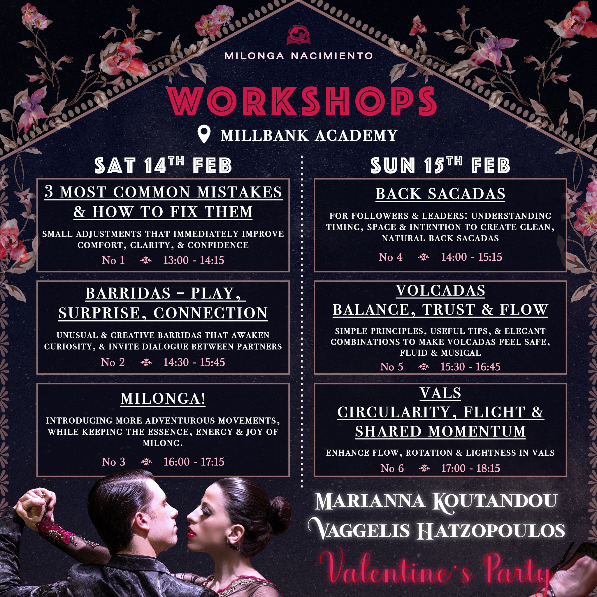 Milonga Nacimiento - February Workshops πΉ - Vaggelis Hatzopoulos & Marianna Koutandou