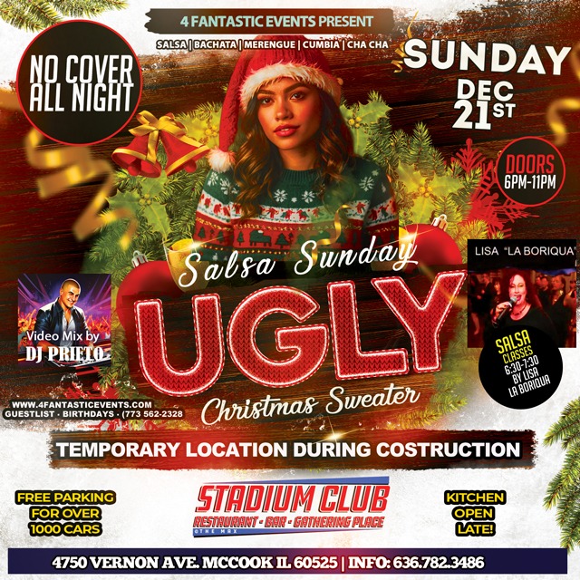 Salsa Sundays: Ugly Sweater Christmas @ Stadium Club