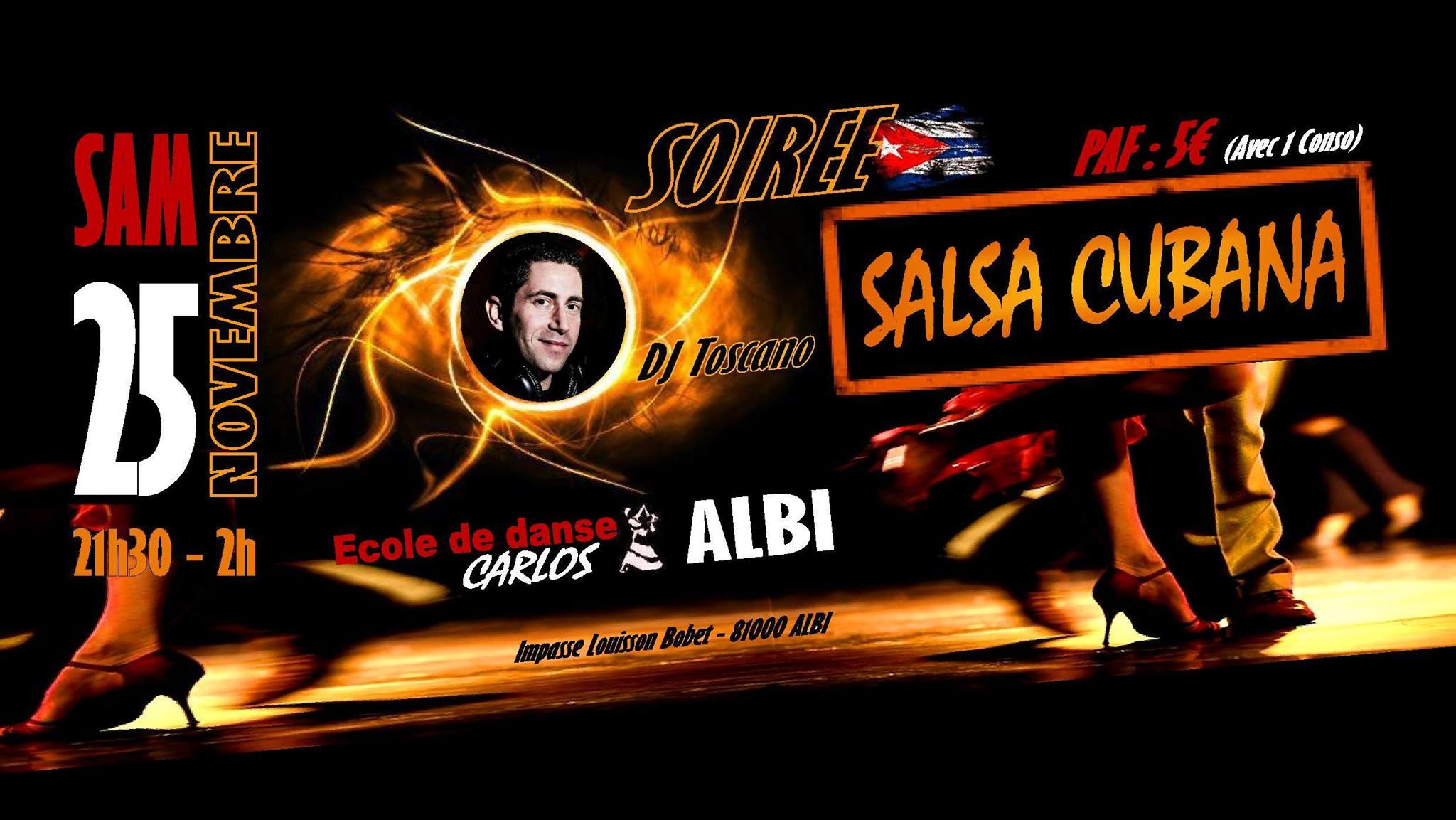 Soirée Salsa Cubana à L'Ecole de Danse Carlos à Albi