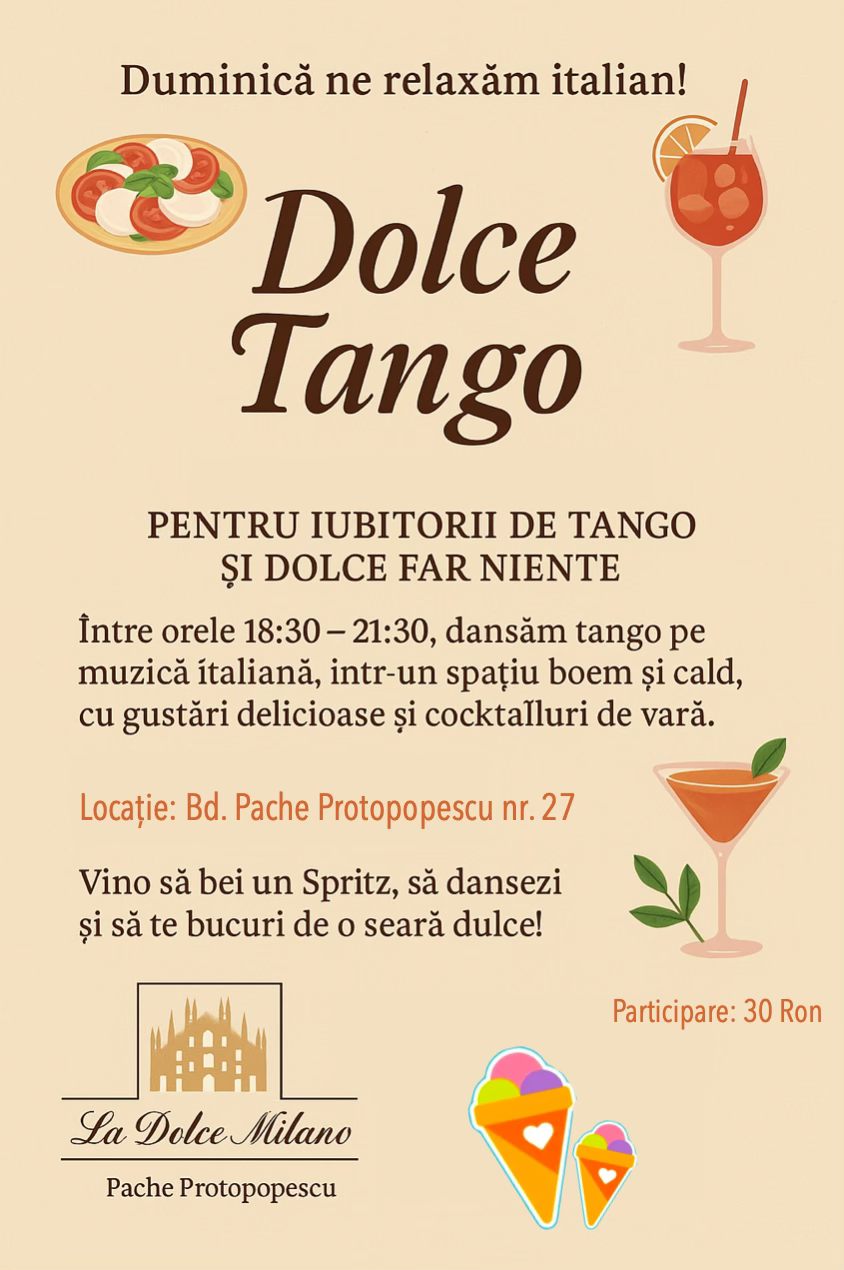 Dolce Tango - duminică delicioasă italiană La Dolce Milano