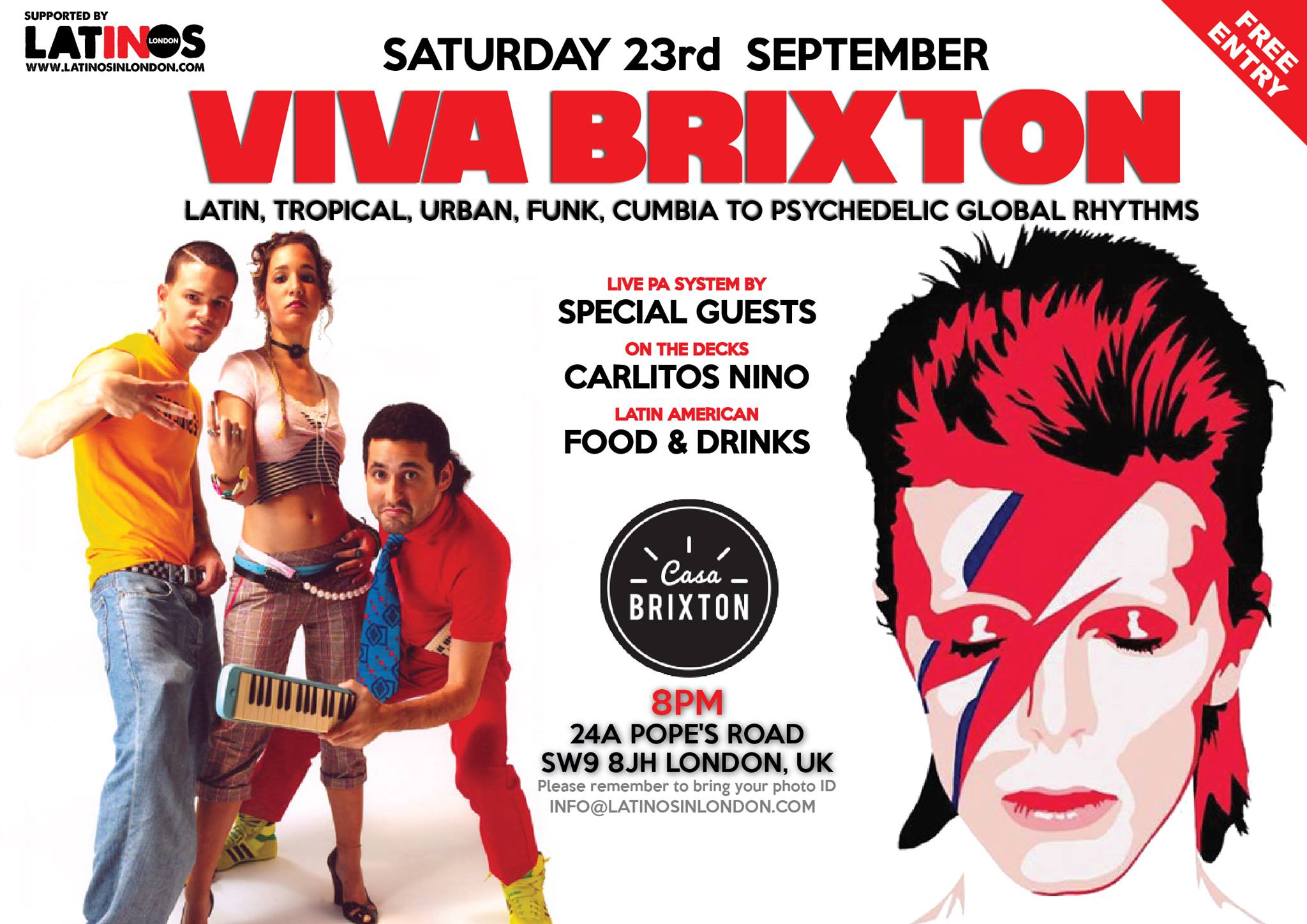 Sat. 23 Sept. VIVA Brixton! Live music & Dj - Free Entry