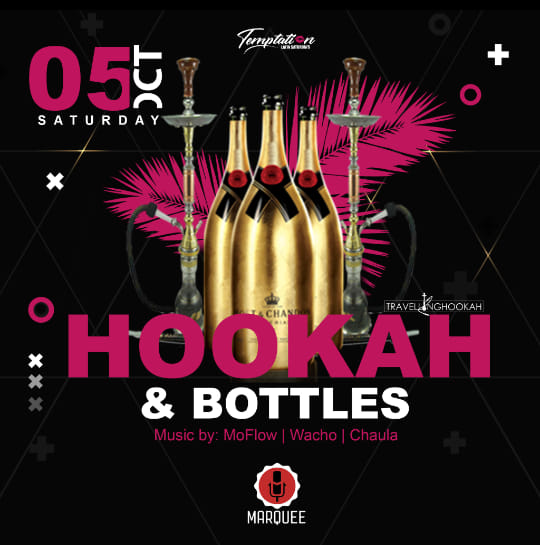 Hookah & Bottles Temptation Latin Saturday Oct 5th at Marquee