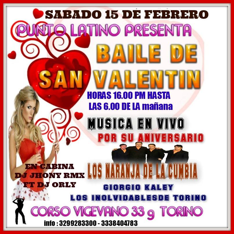 PUNTO LATINO ☆☆ SABADO 15 DE FEBRERO GRAN BAILE DE SAN VALENTIN Y ANIVERSARIO LOS NARANJAS DE LA CUMBIA ☆☆