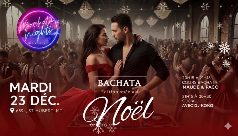Bachata social mardi 23 décembre 🎅 Noël 🎄