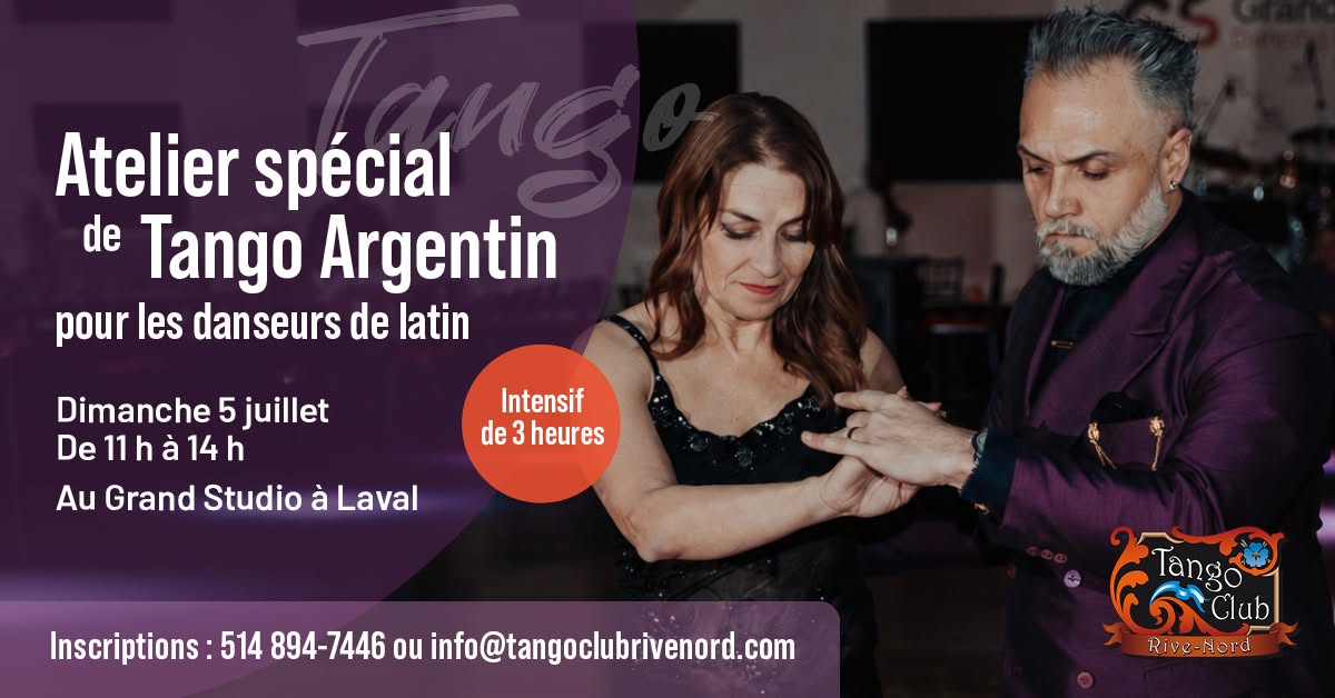 ATELIER SPÉCIAL***Introduction TANGO ARGENTIN aux danses latines
