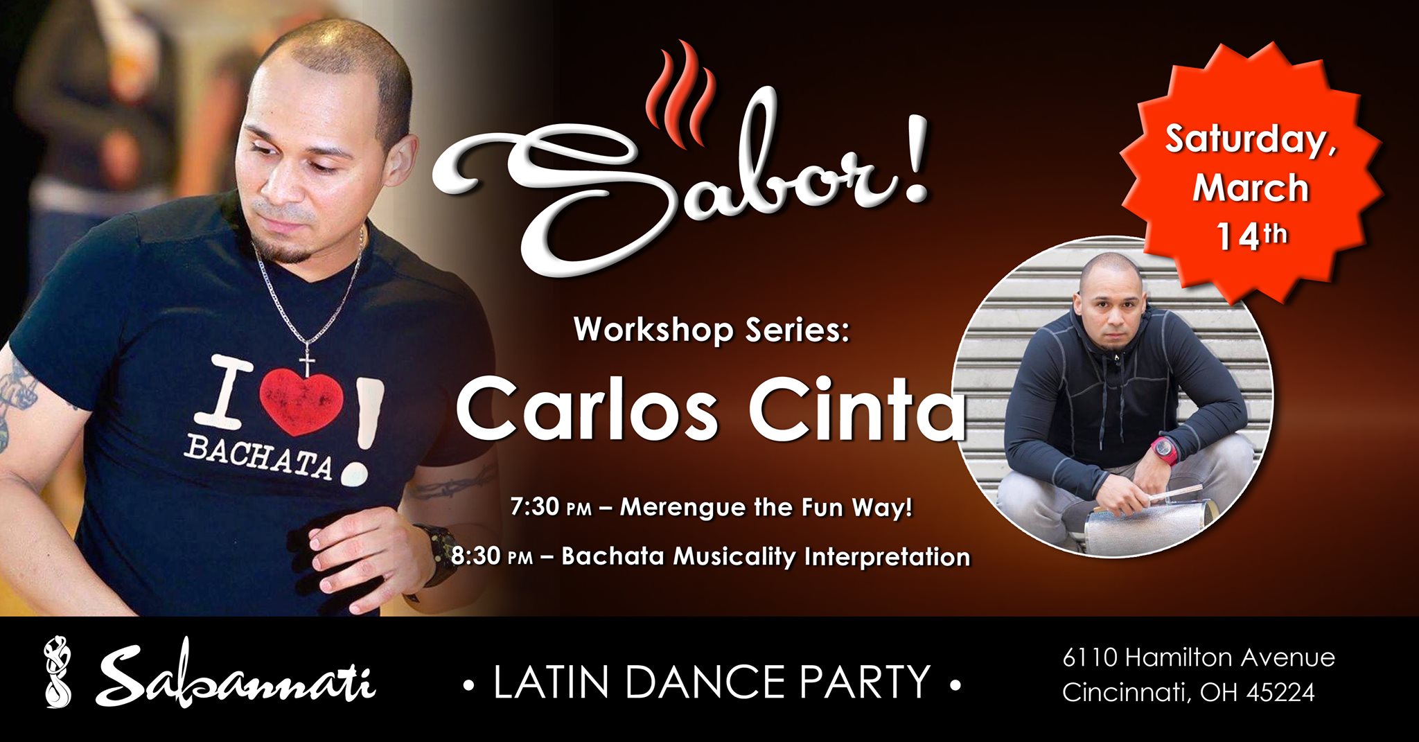 Canceled: Sabor de Bachata! Latin Dance Social w Carlos Cinta
