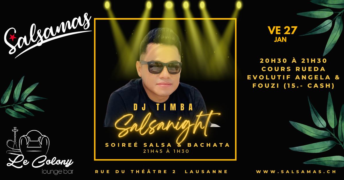 Ve 27 janv. soirée salsa avec Salsamas et cours de rueda évolutif dès 20h30