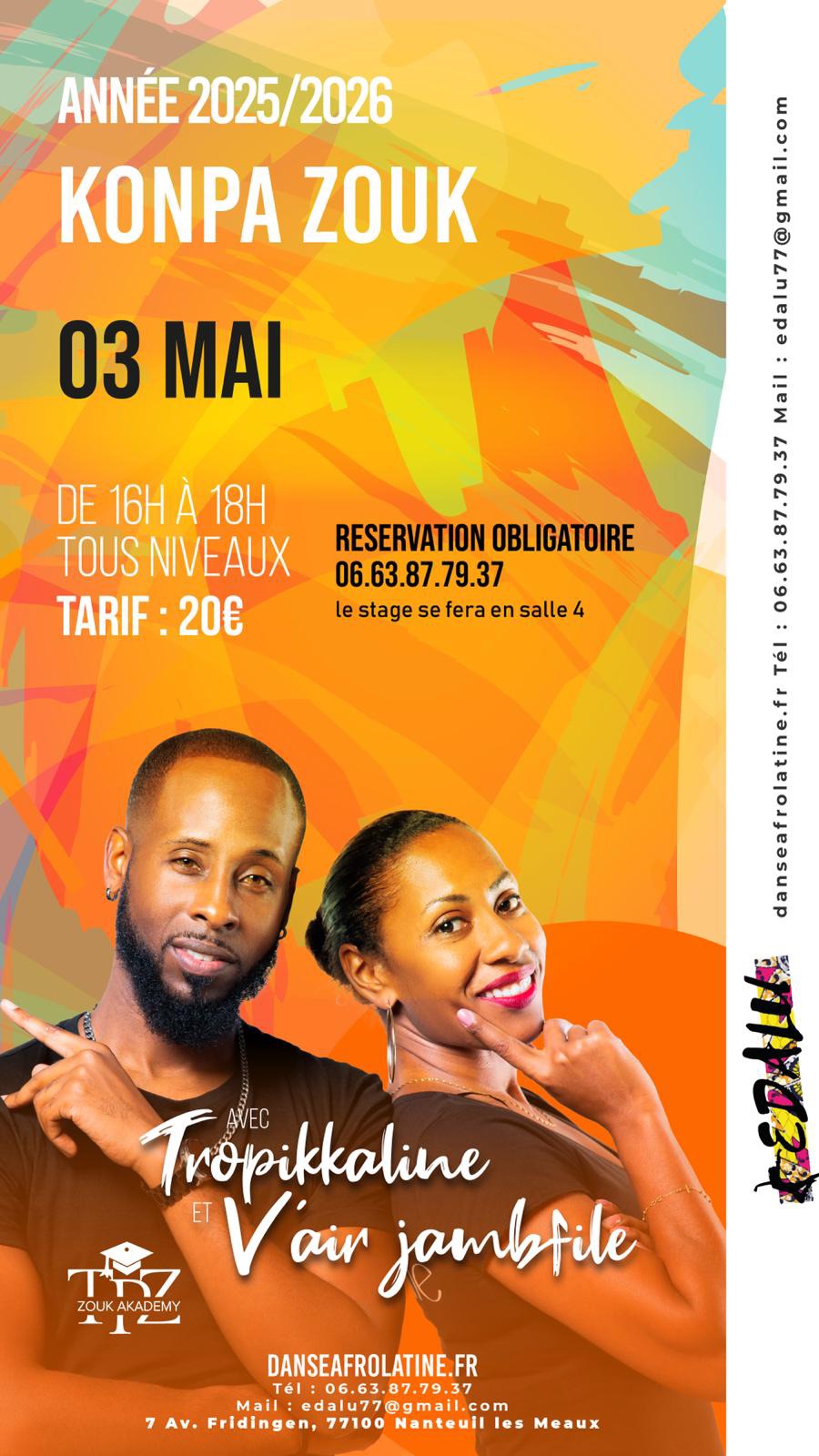 Stage KONPA ZOUK avec Tropikkalyne et Vaïr