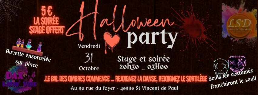 🎃 HALLOWEEN PARTY Stage & Soirée SBK - fin 100% Kiz 🎃