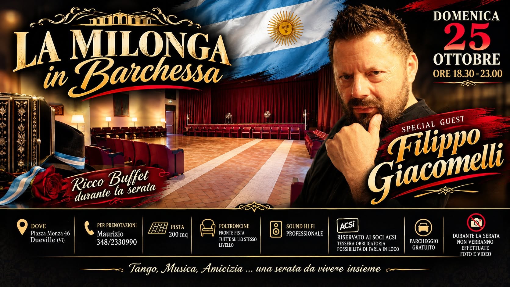 Pomeridiana di Tango, musica e passione: Special Guest Filippo Giacomelli