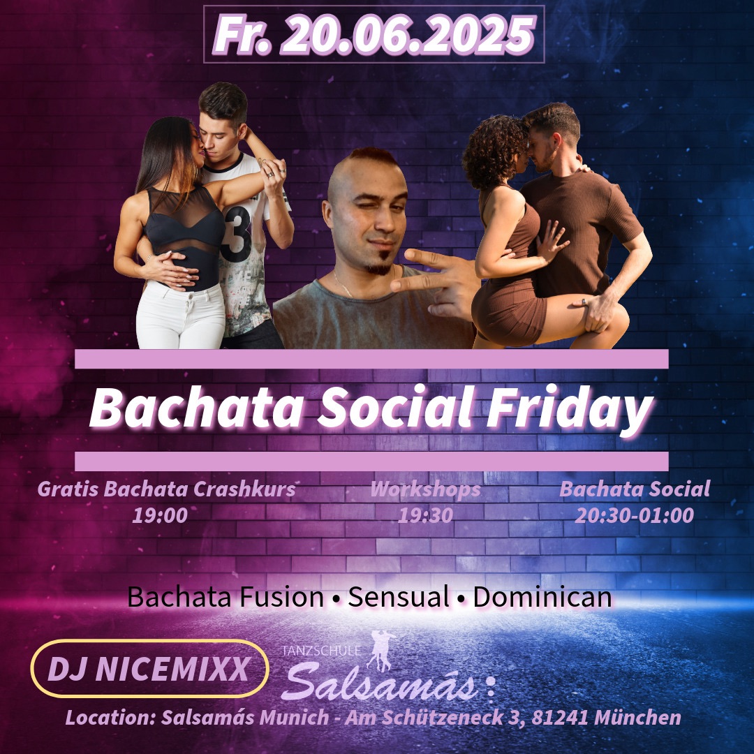 BACHATA SOCIAL FRIDAY - GRATIS CRASHKURS, WORKSHOPS & DANCE EVENING