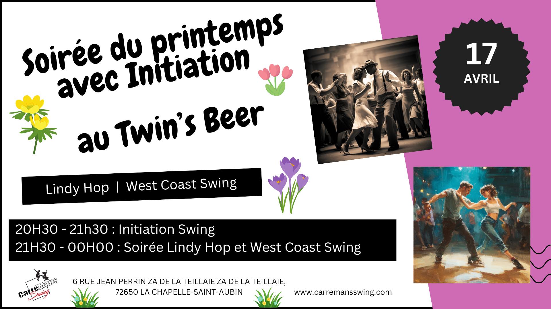 Soirée Swing du prinptemps (Lindy Hop et West Coast swing) et initiation Swing