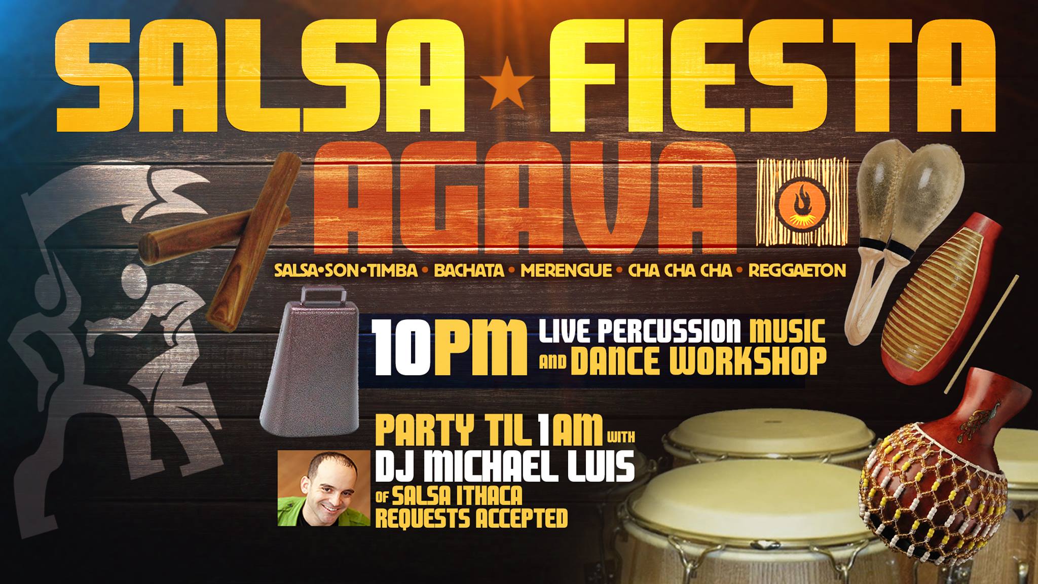 SALSA NIGHT AGAVA Live Percussion & Salsa-Afro-Cuban Workshop