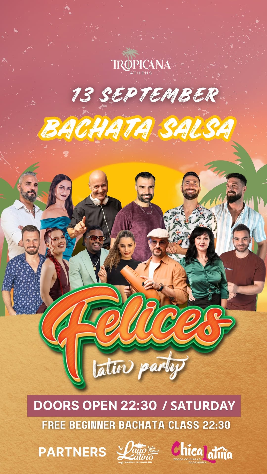 BACHATA SALSA PARTY On 13 September FELICES On Saturday At Tropicana Latin Bar Athens
