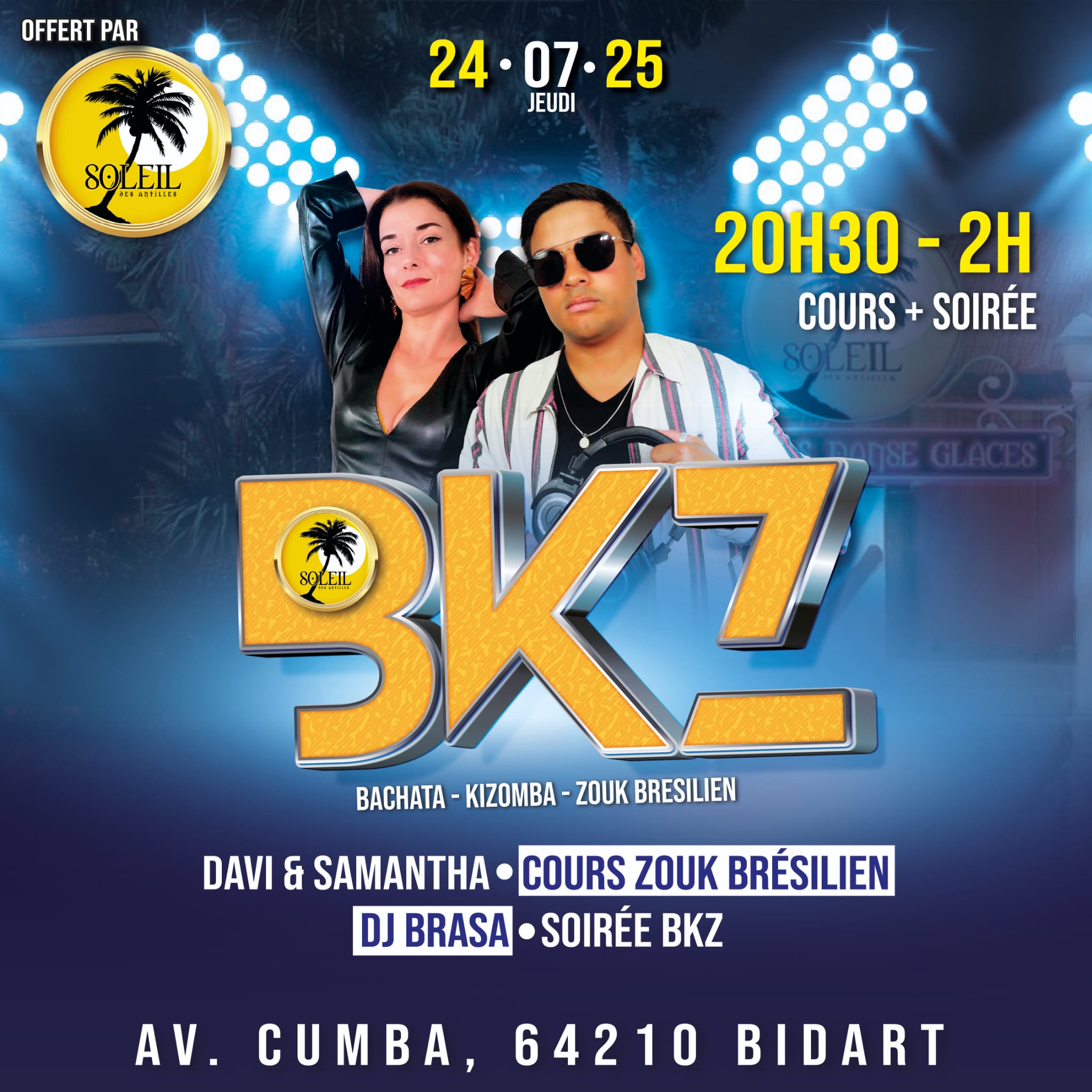Soirée Zouk Brésilien, Bachata & Kizomba Cours de Zouk B
