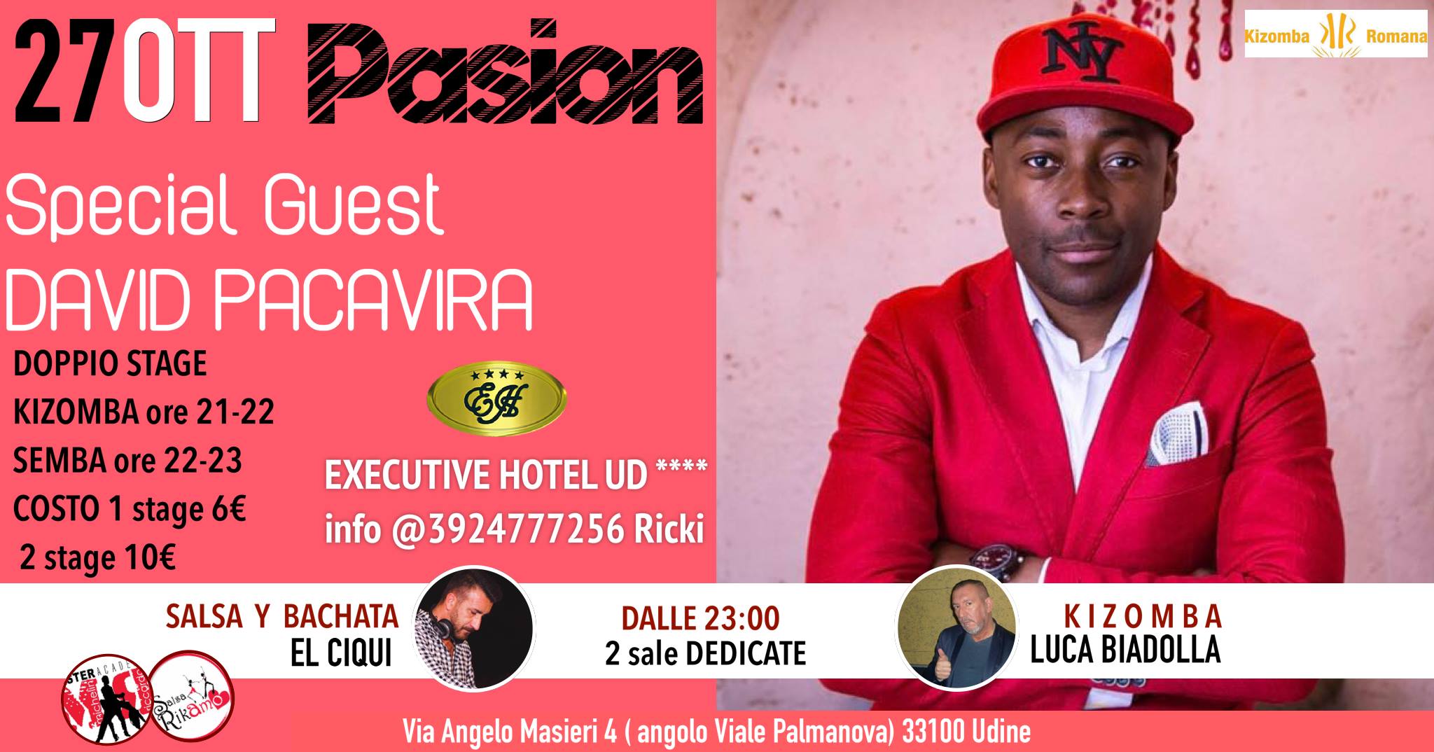 Serata caraibica “Pasion” 2 sale + Stage Pacavira Kizomba e Semba