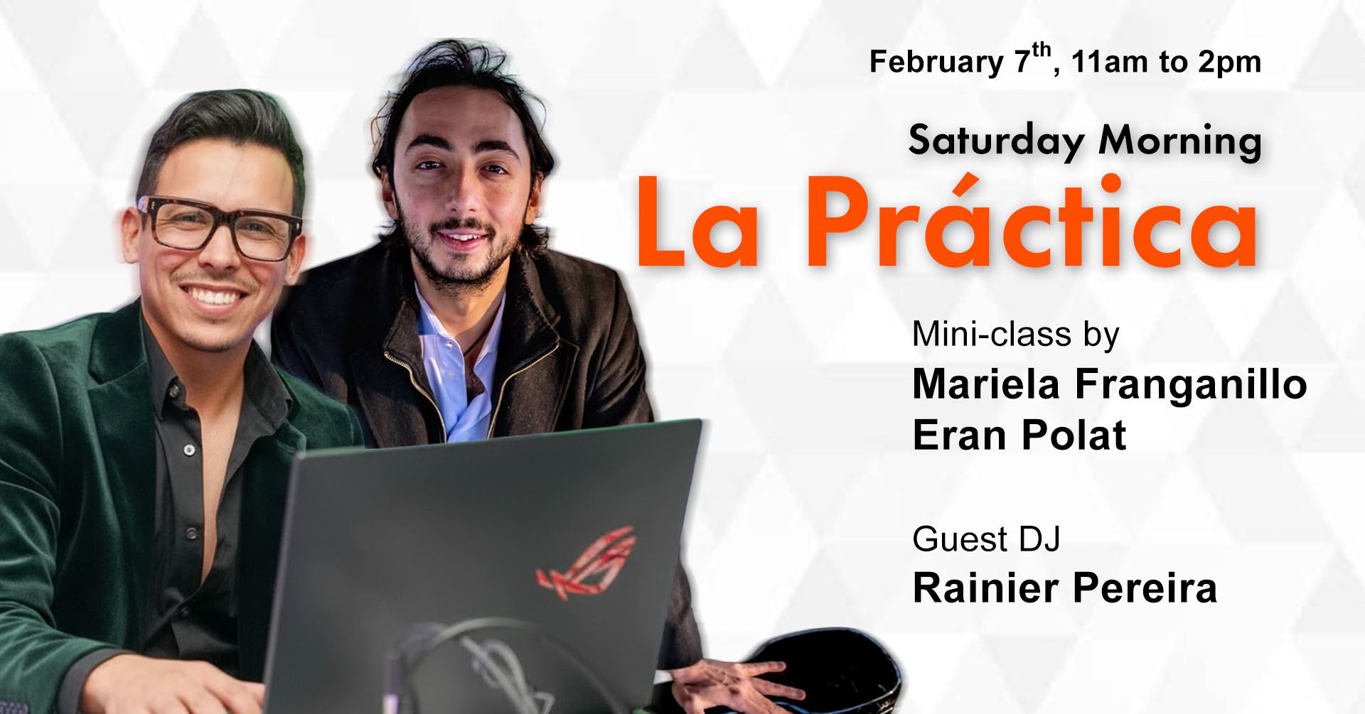 Mariela and Eran teaching the Mini Class, Guest DJ Rainier Pereira