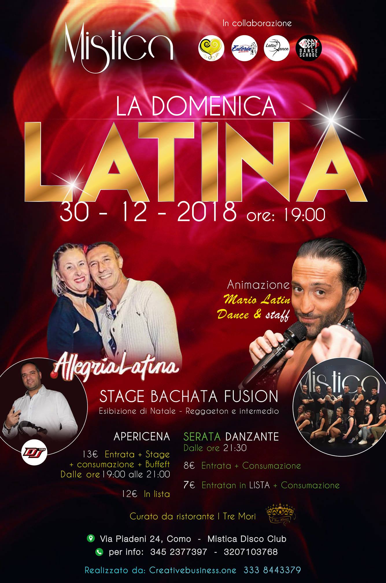Domenica latina con Apricena XXL MISTICA CLUB COMO