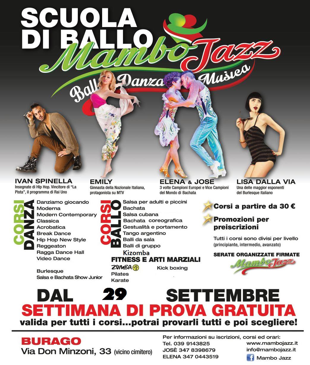OGGI Settimana prova gratuita in Mambo Jazz!dal 13 ottobre