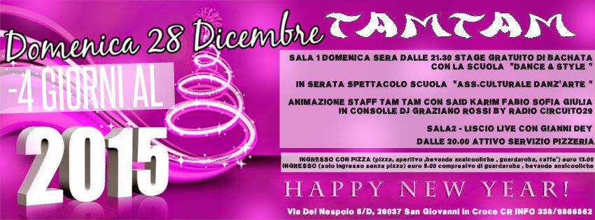 IL MITO DEL TAM TAM - DOMENICA 28 DICEMBRE-