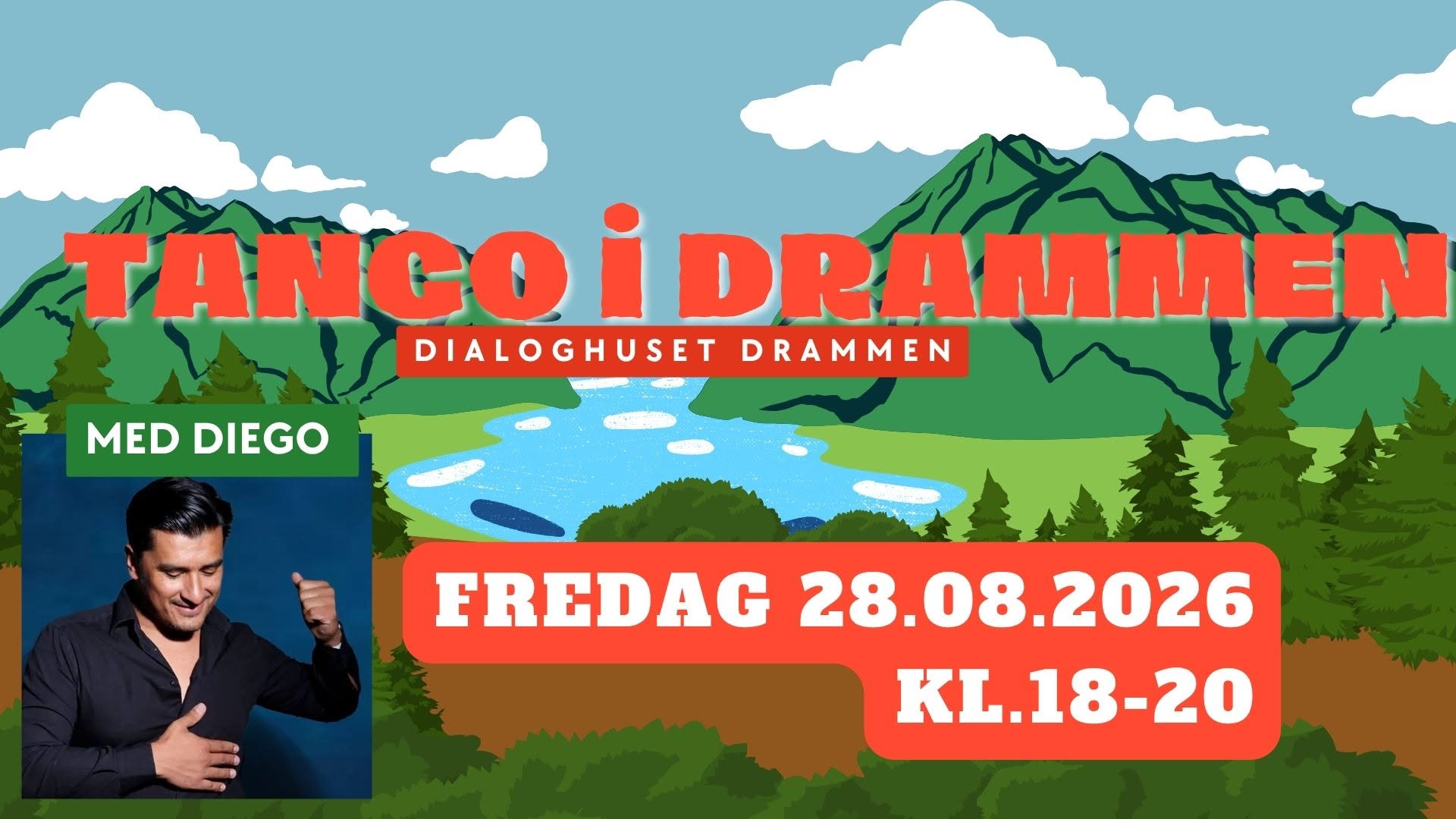 Drop-in Kurs i Argentinsk Tango i Drammen! Nybegynner & Lett øvet med Diego