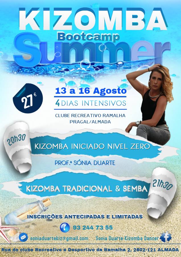 Kizomba Summer Bootcamp-semana intensiva de 13 a 16 de Agosto