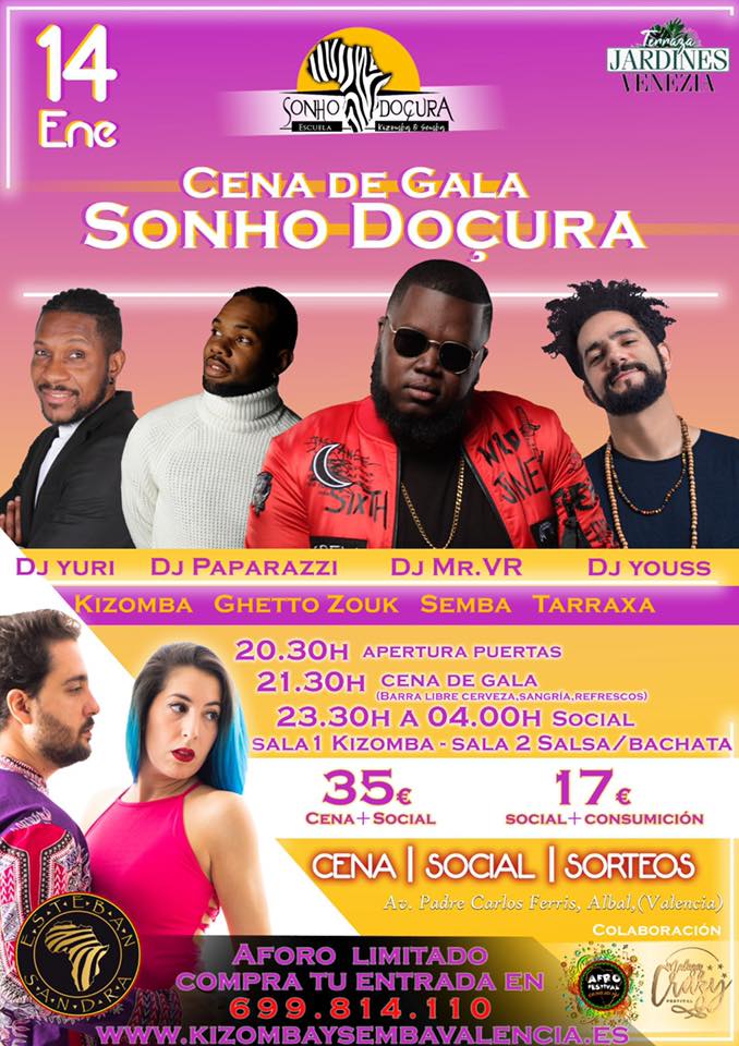Cena de Gala Sonho Doçura 14 de Enero!
