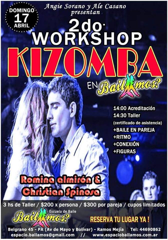 Workshop Kizomba Zona Oeste Academia Bailamos?