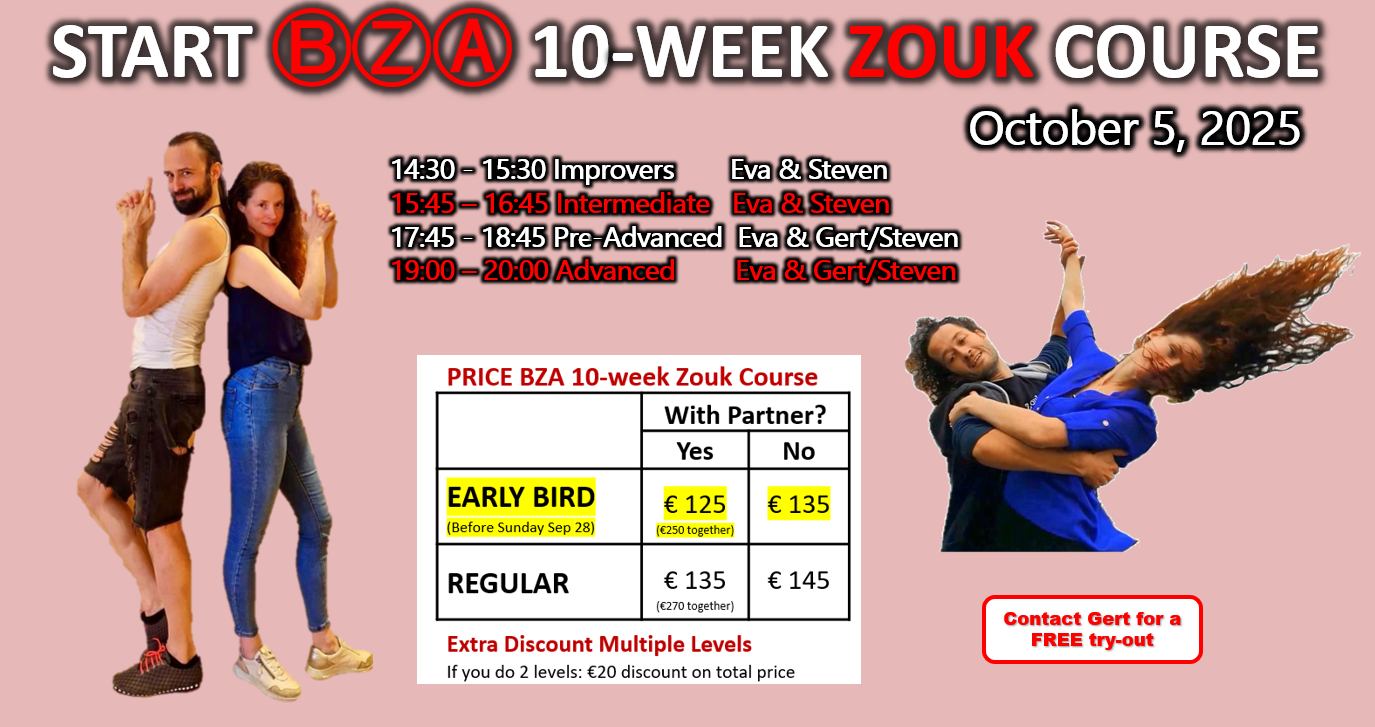 START ⒷⓏⒶ Zouk Courses - All levels