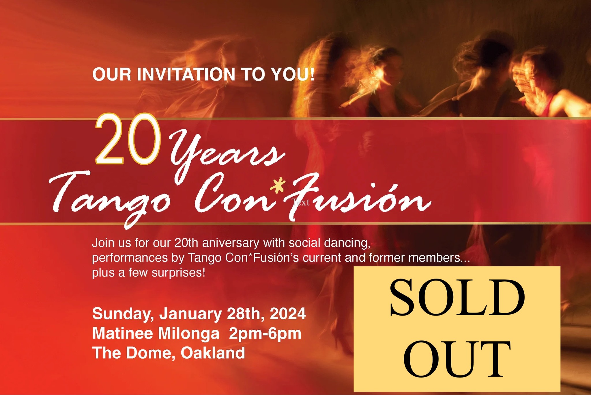 SOLD OUT -Tango Con*Fusión's 20th Anniversary Milonga Celebration