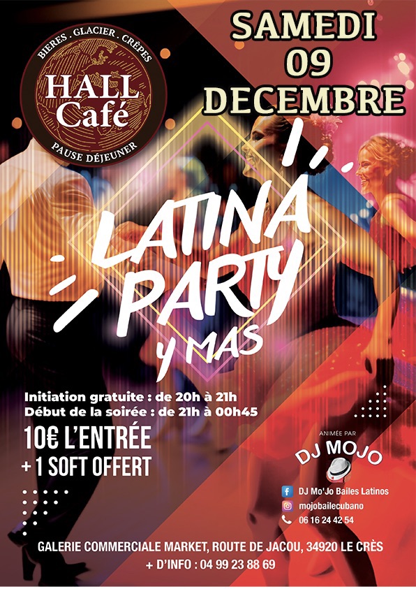 SOIRÉE LATINA PARTY Y MAS au HALL CAFÉ du Cres