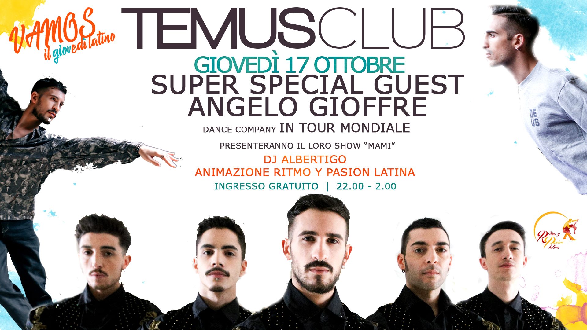 Vamos il giovedi latino - guest: tour mondiale Angelo Gioffre