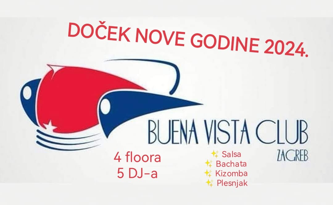 Doček Nove Godine 2024. 4 Floora, 5 DJa, SALSA, BACHATA, KIZOMBA, PLESNJAK - društveni, latino & st.