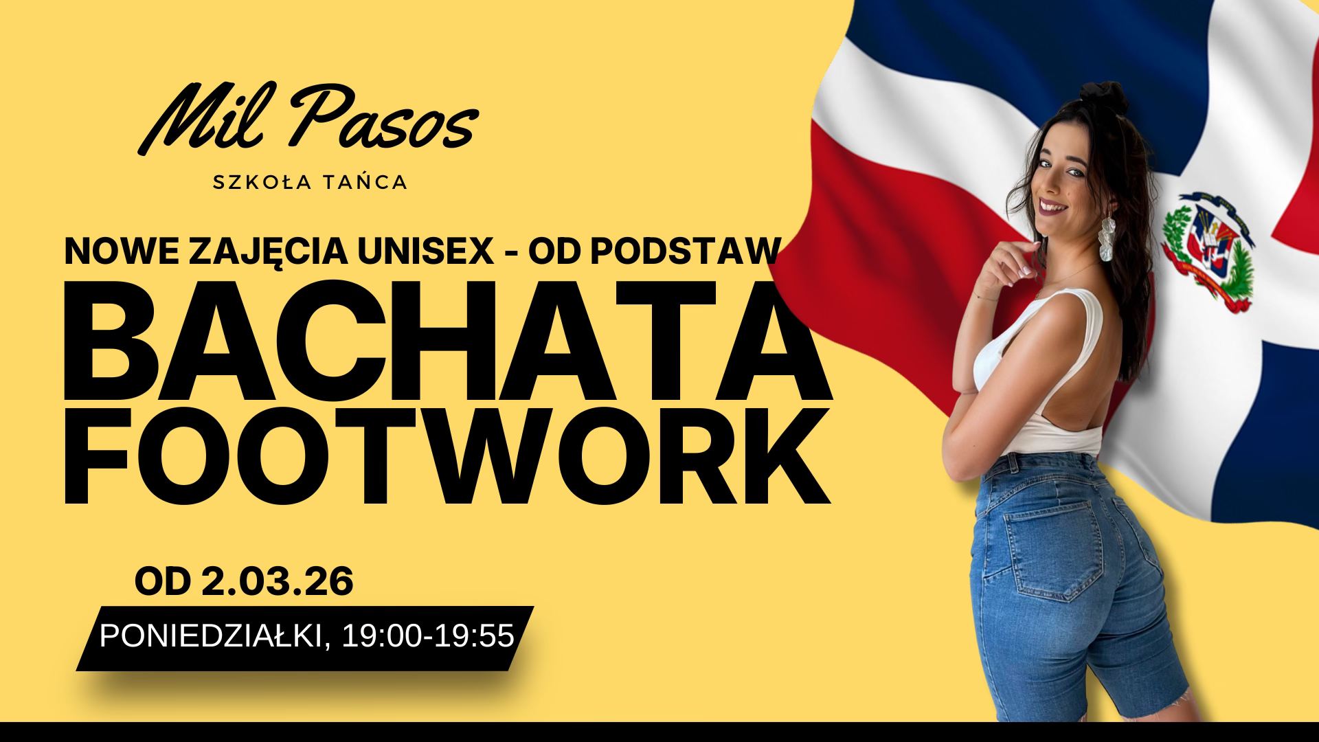 Nowe zajęcia dla kobiet i mężczyzn: BACHATA FOOTWORK OD PODSTAW - 02.03.26 Poniedziałki 19:00-19:55!