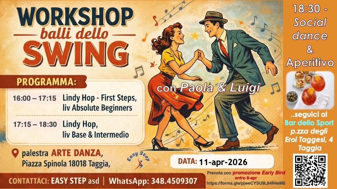Workshop i Balli dello SWING a Taggia, 11-apr-26