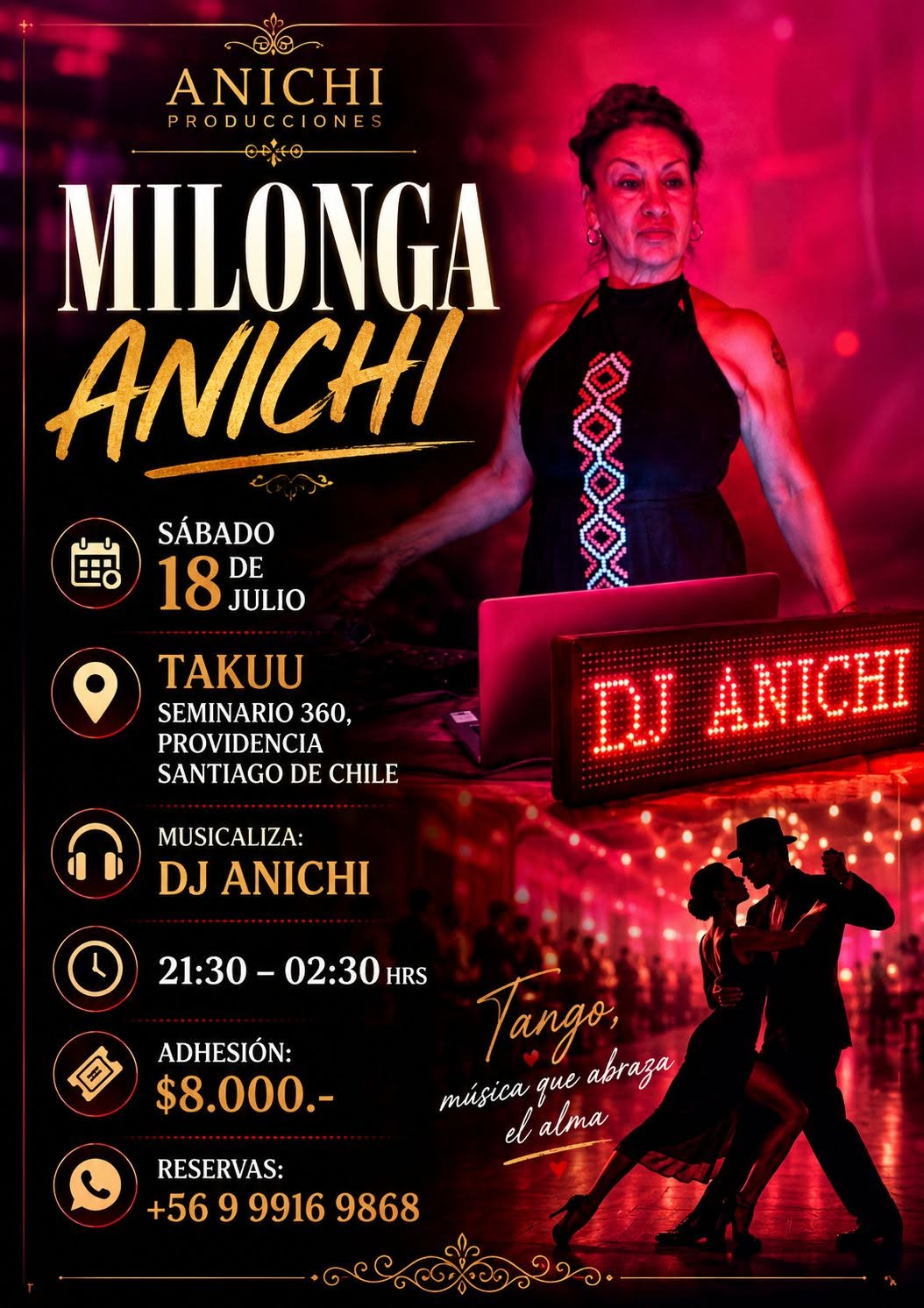 Sábado 18 Julio "del Puerto a la Capital" Milonga Anichi en Takuu